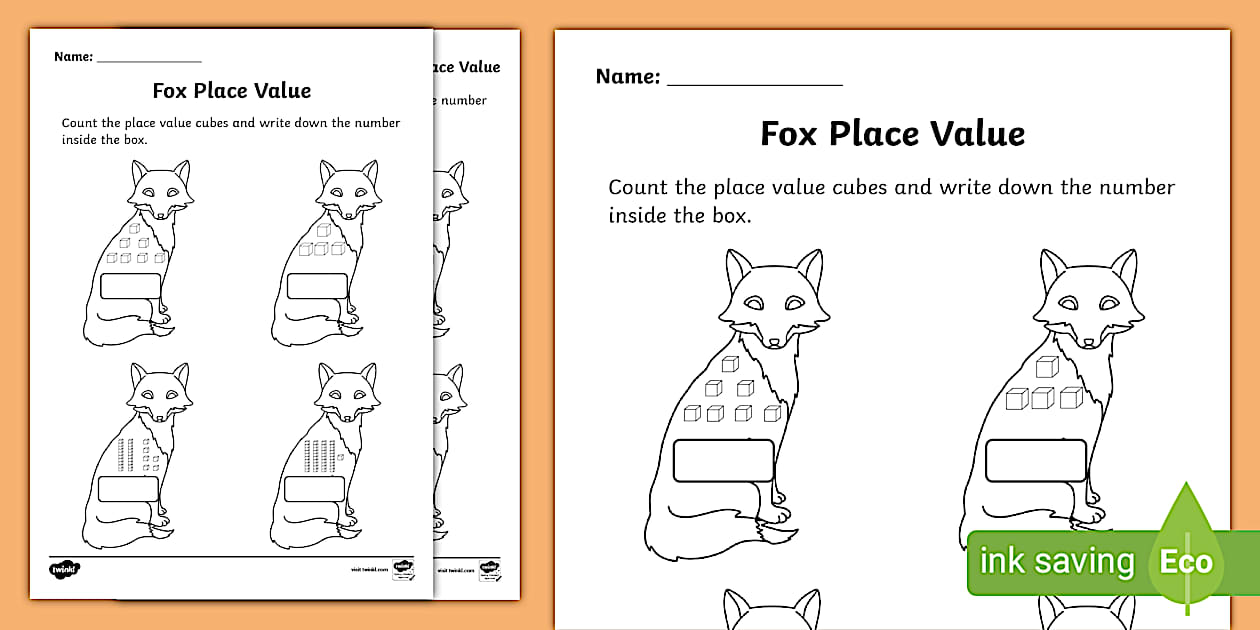 Fox Core Values Fox Place Value Activity Sheet
