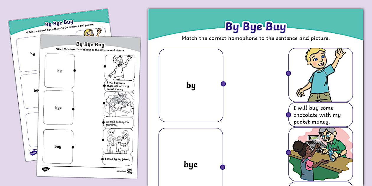 By Bye Buy Matching Worksheet (teacher made) - Twinkl