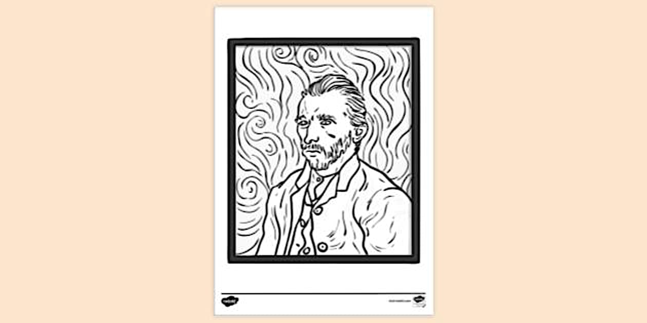 Van Gogh Self Portrait Colouring Sheet Twinkl Twinkl