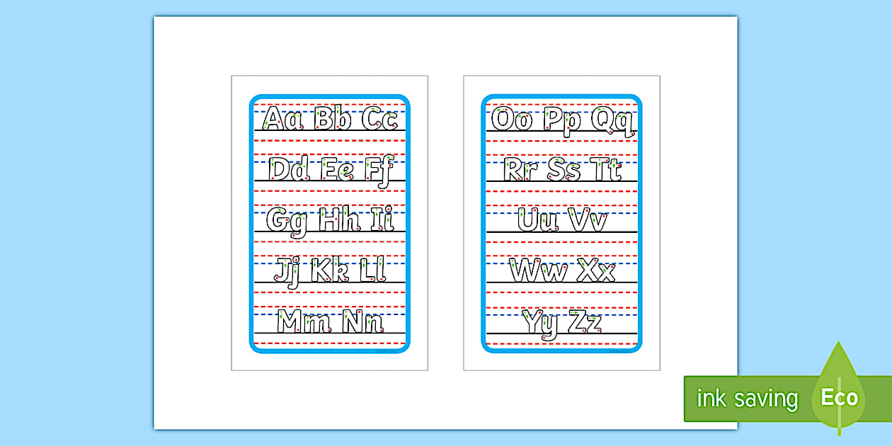 Upper and Lowercase Handwriting with Starting Arrows