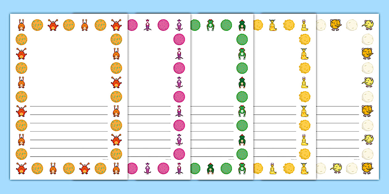Phonics Screening Check: Galaxy and Alien Page Borders