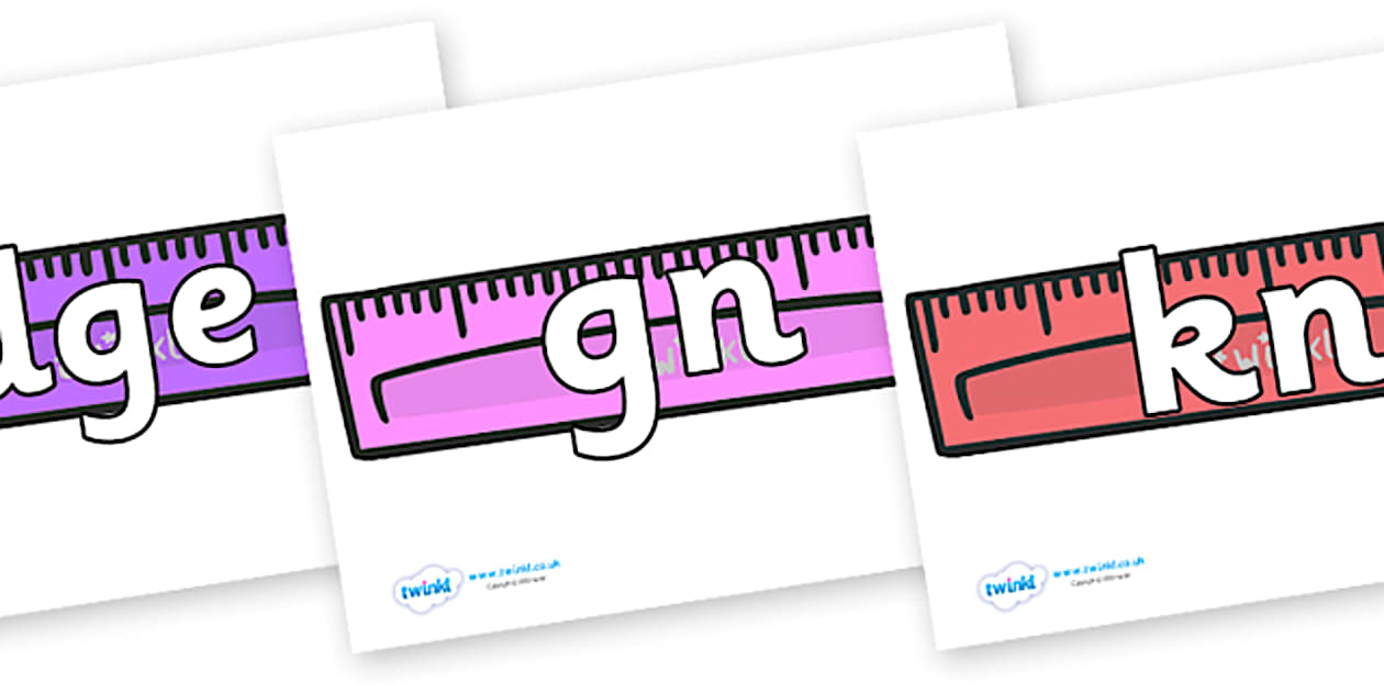 Cursive Silent Letters on Rulers (teacher made) - Twinkl