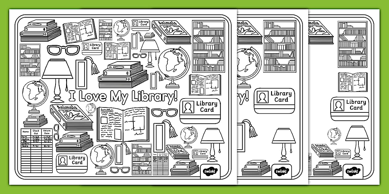 Why I Love My Library Coloring Page Resource Twinkl USA