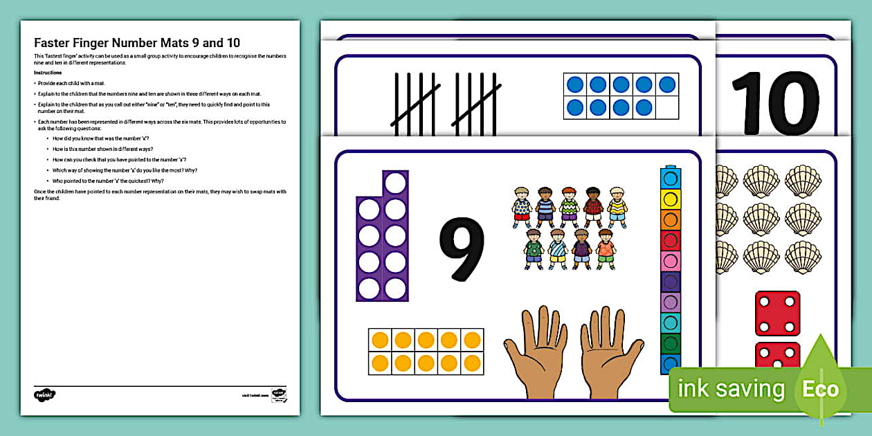 👉 Fastest Finger Number Mats 9 and 10 | Twinkl - Twinkl