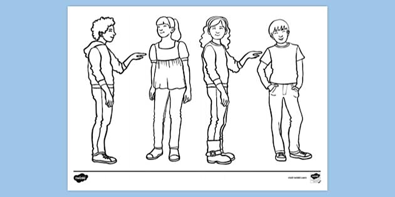 Boys and Girls Colouring Sheet | Colouring Sheets - Twinkl