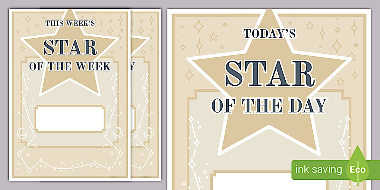 Celestial Themed Star of the Day & Week Display Posters