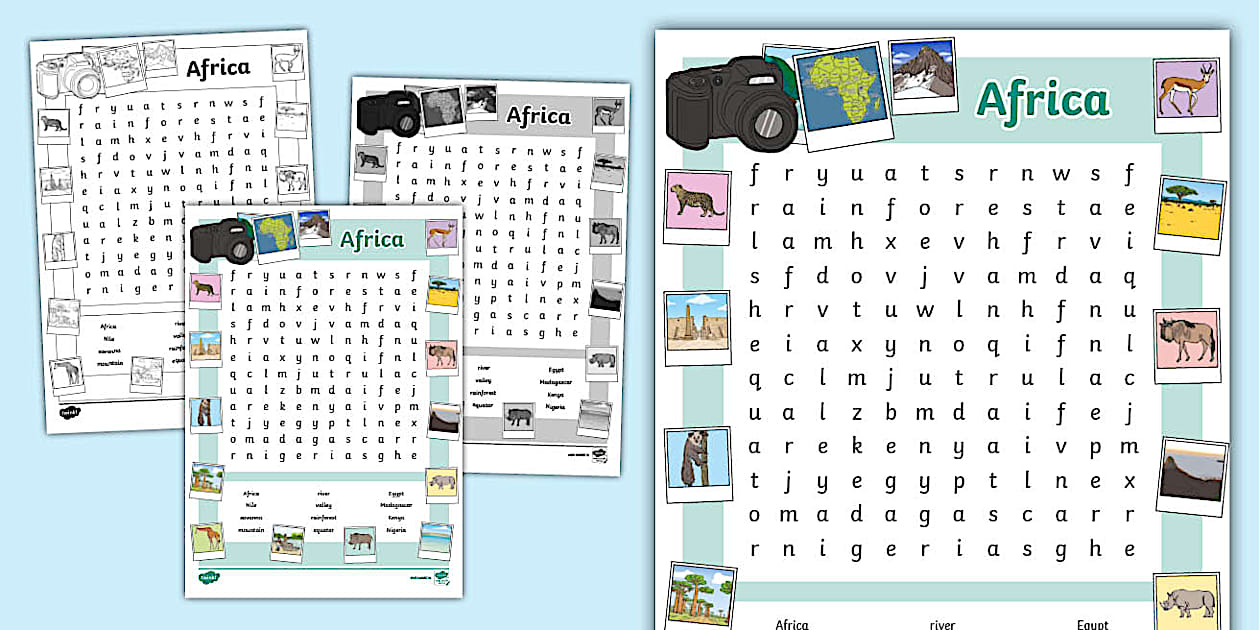 Africa Word Search (teacher made) - Twinkl