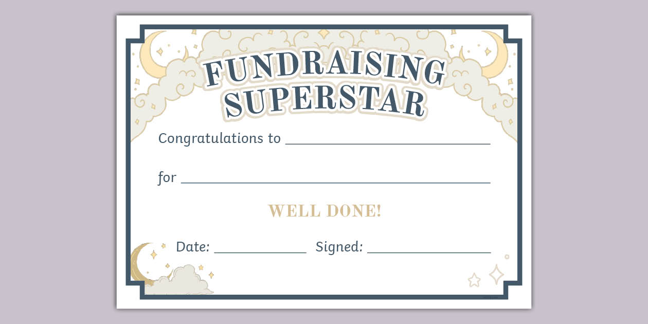 * NEW * Celestial Themed Fundraising Superstar Certificate