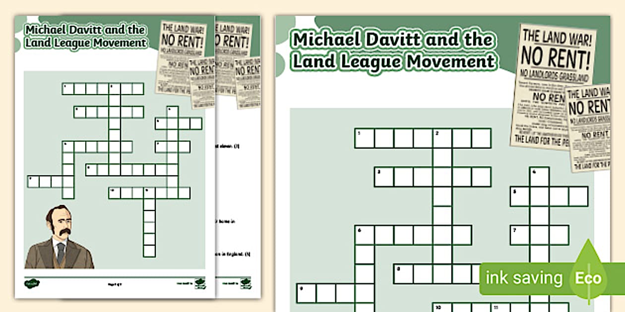 Michael Davitt (Crossword) (Teacher Made) Twinkl