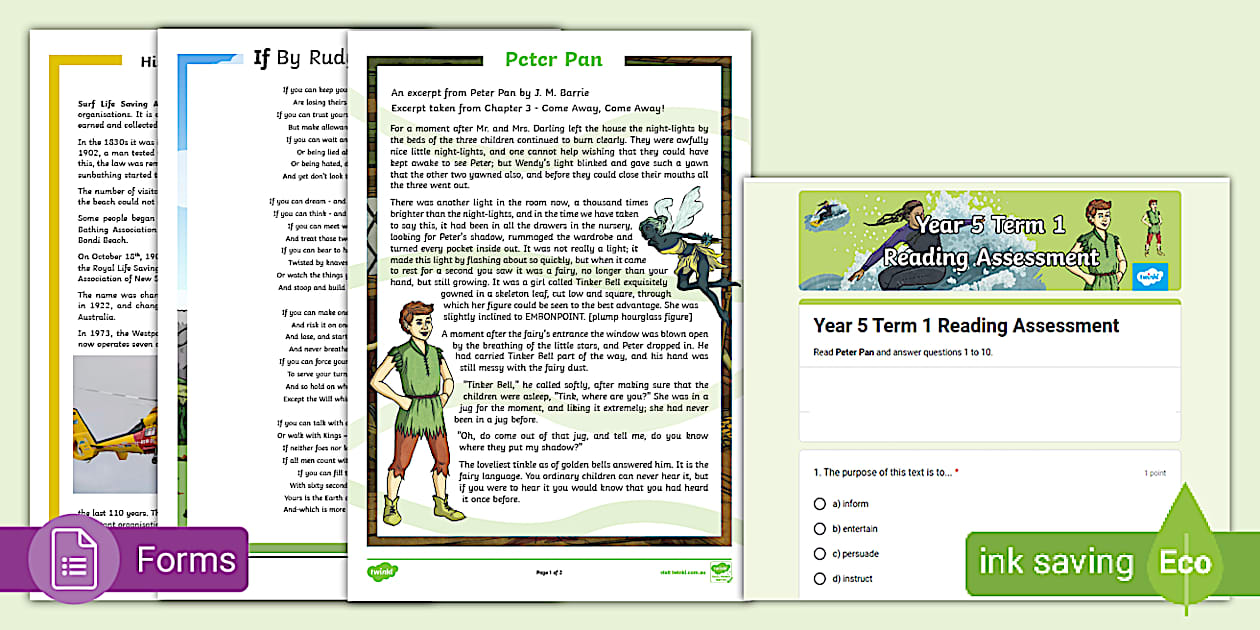 Year 5 Term 1 Reading Assessment (Teacher-Made) - Twinkl