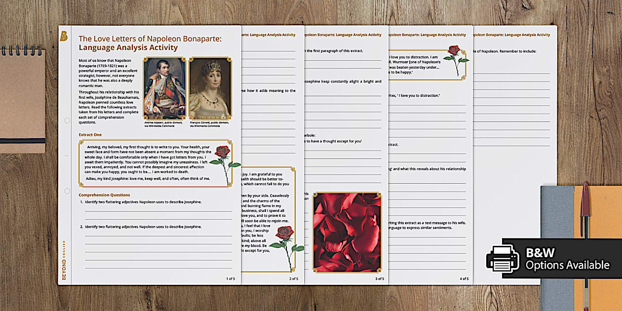 The Love Letters of Napoleon Bonaparte: Language Analysis