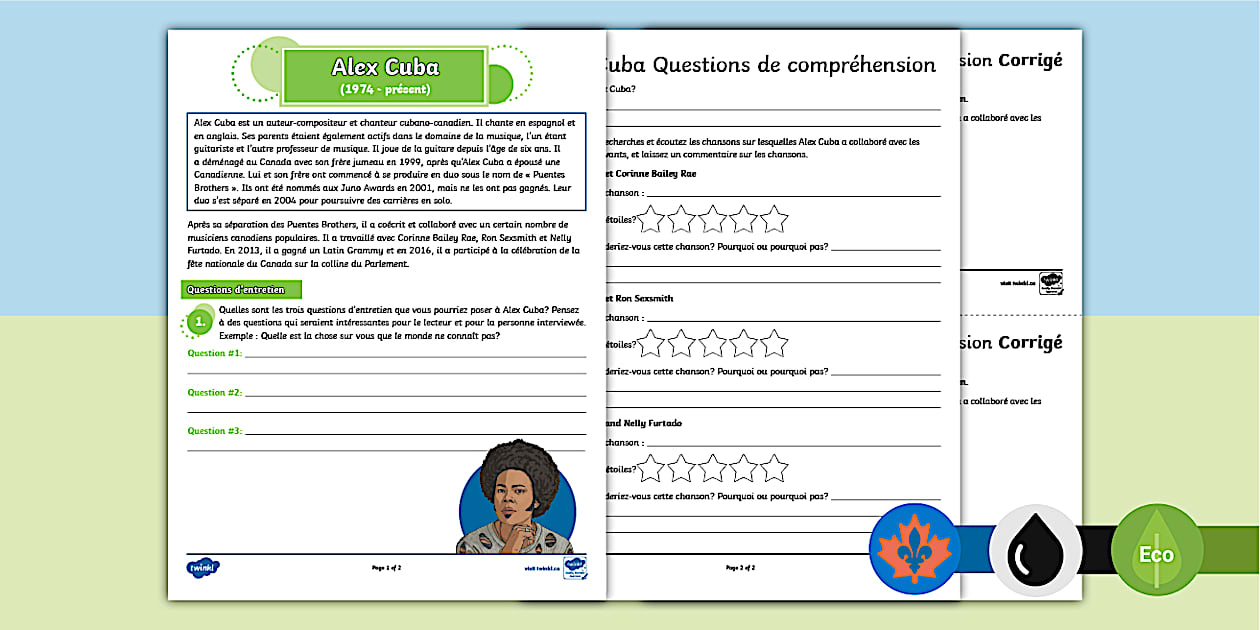 Latin American Canadians (Alex Cuba) Comprehension French