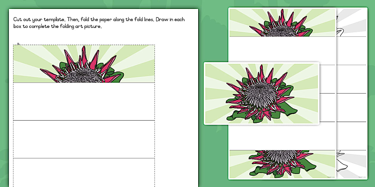 FP Creative Arts Term 4 King Protea Folding Art Template (CAPS)