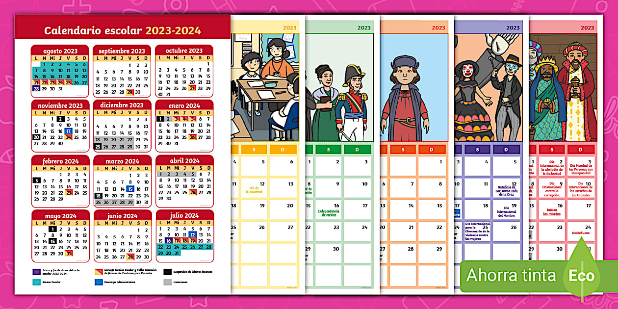 Calendario escolar 2023 a 2024 - Eventos y fechas en México