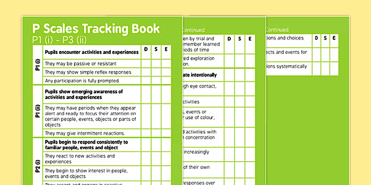 Black and White P Scales Tracking P1(i) to P3(ii) Pocket Book