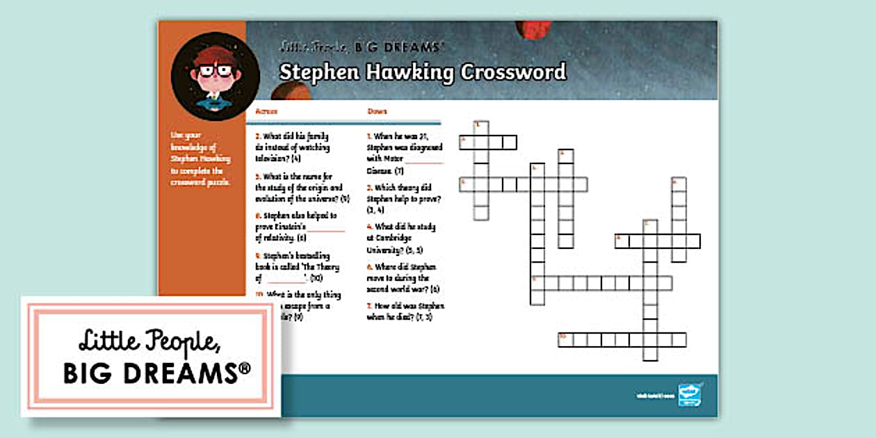 Stephen Hawking Crossword Twinkl South Africa