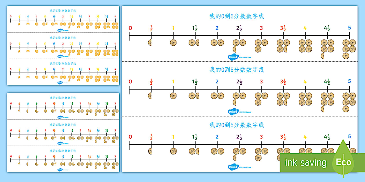 分数线 - 分数,分数线,三分之一,二分之一,四分之一