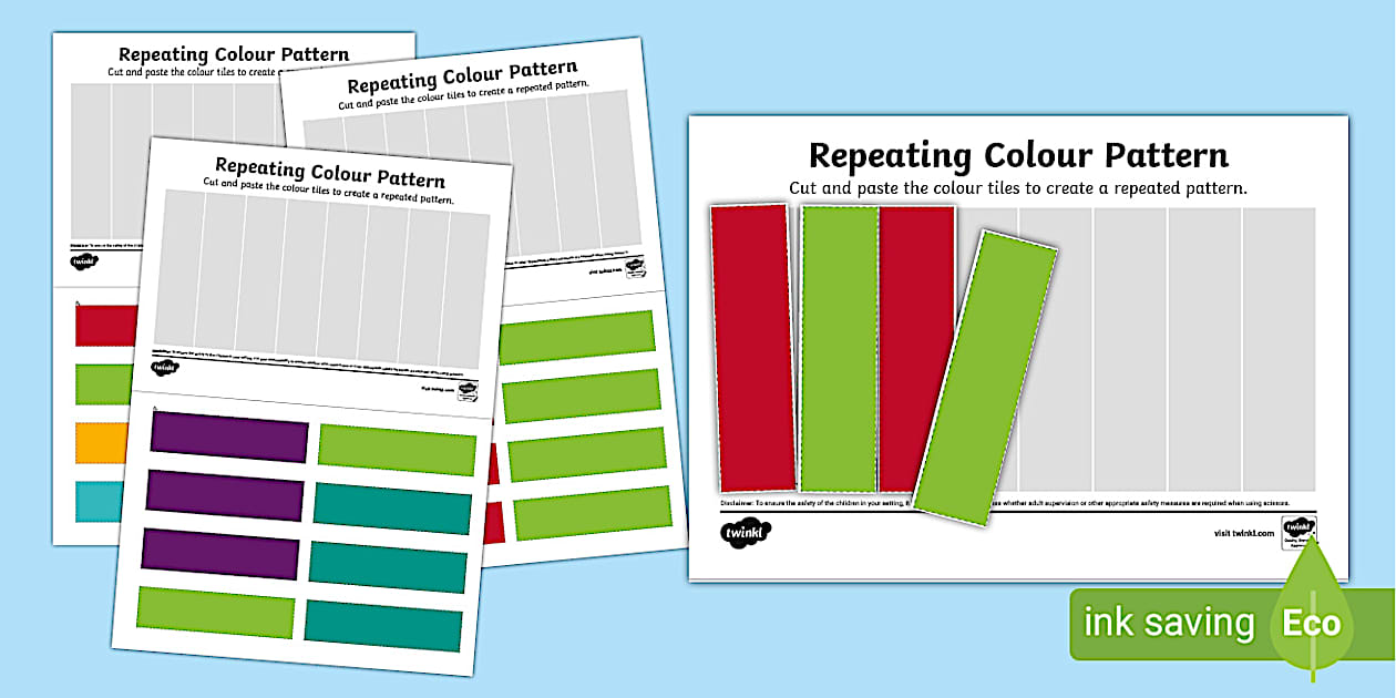 👉 Repeating Colour Pattern Tiles (teacher made) - Twinkl