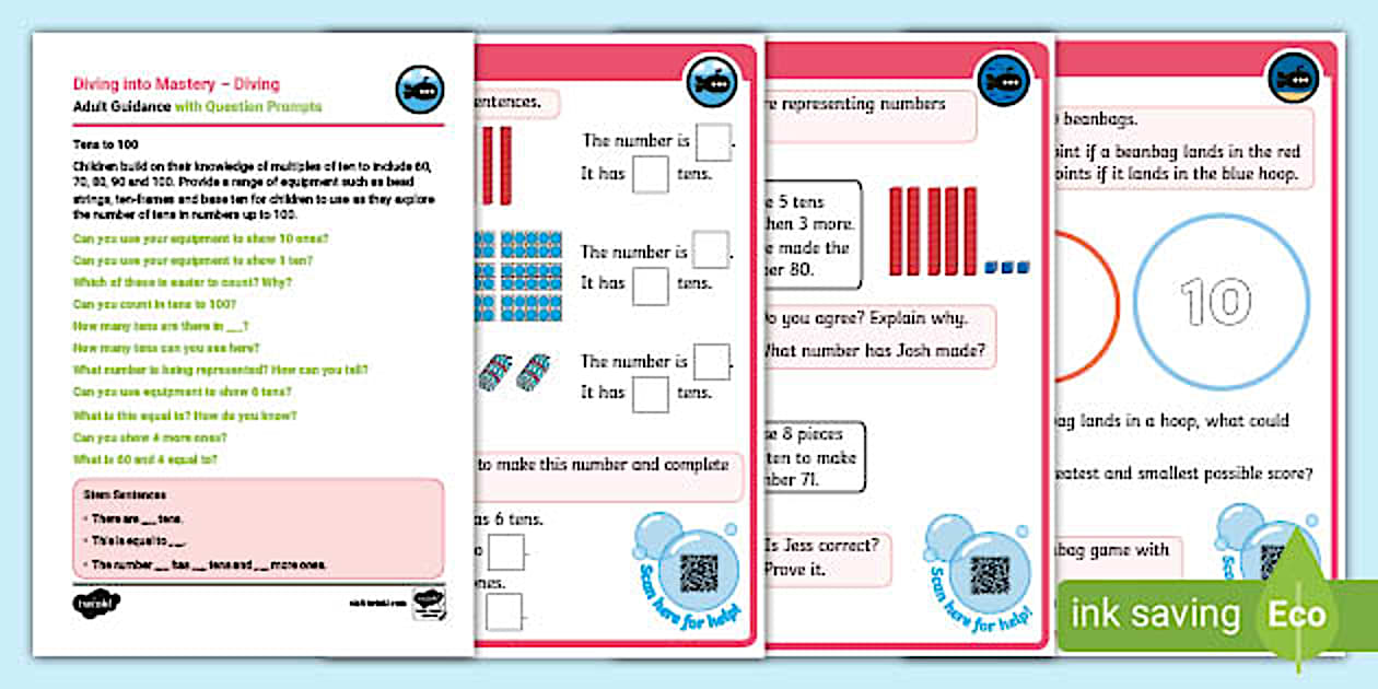 👉 Year 1 Diving into Mastery: Step 2 Tens to 100 - Twinkl