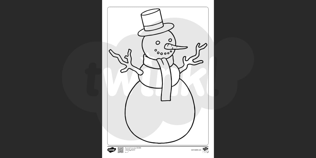 s is for snow coloring page