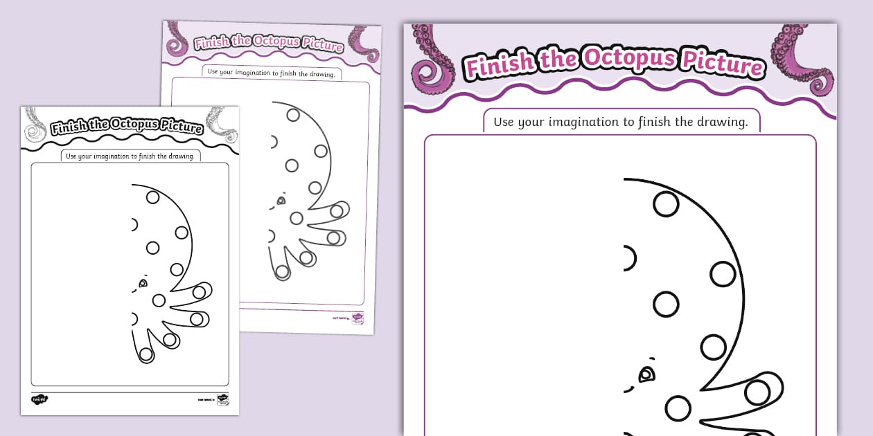 * NEW * Finish the Octopus Picture Worksheet (teacher made)