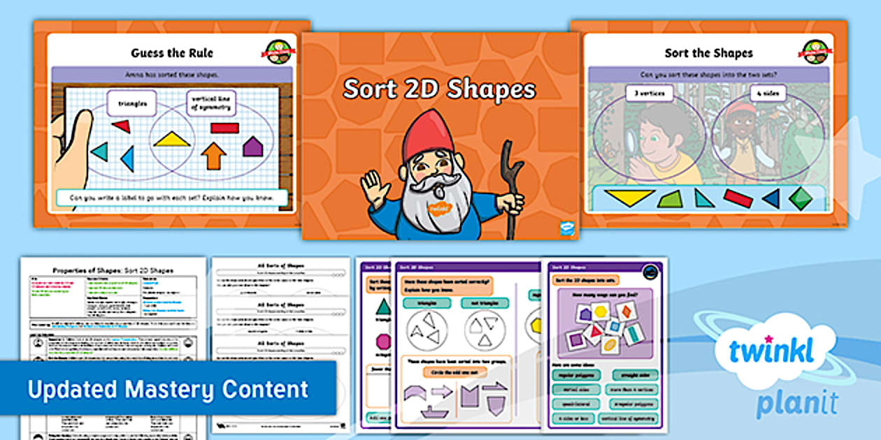 Y2: Sorting Shapes Lesson Plan Pack: PlanIt Maths Lesson 7
