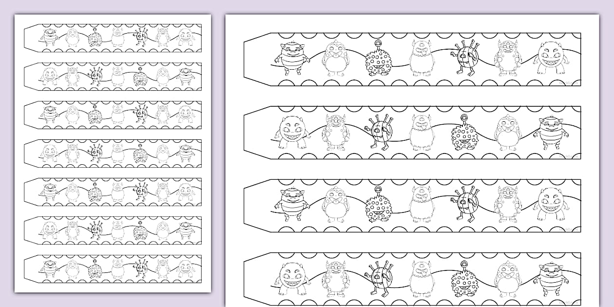 Monsters Colouring Paper Chain (Teacher-Made) - Twinkl