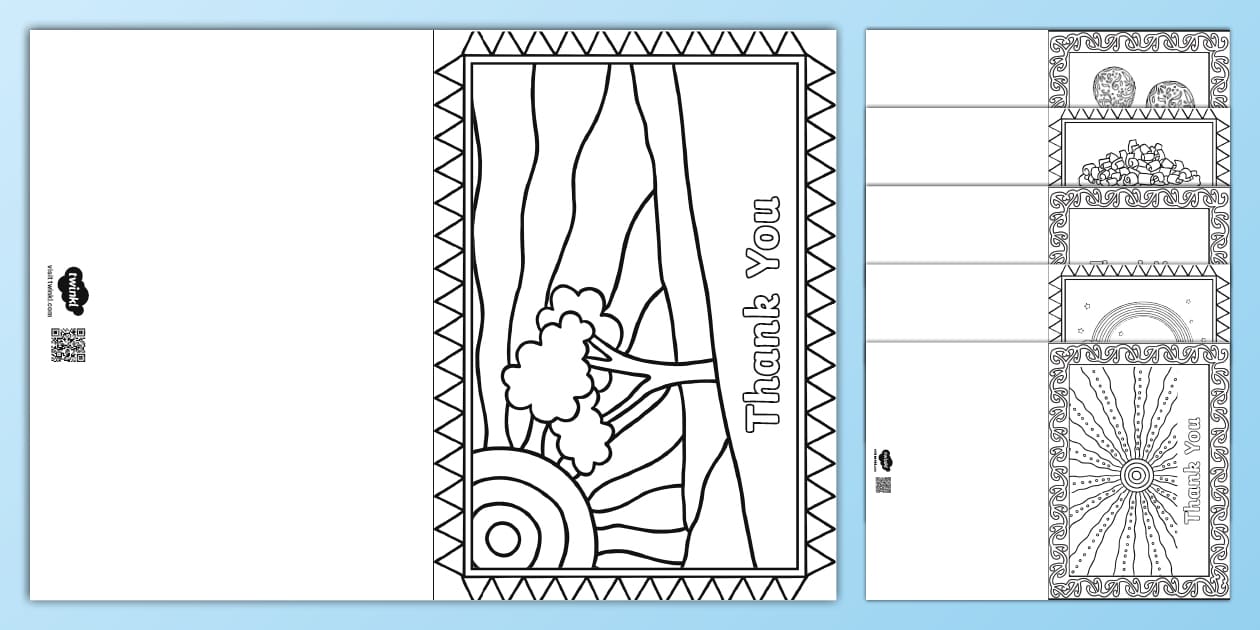 Teacher Thank You Cards DIY Colouring - Primary Resources