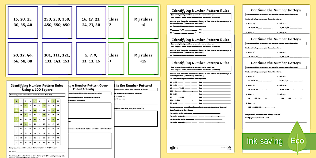 Maths Worksheets | Printable Number Patterns Pack - Twinkl
