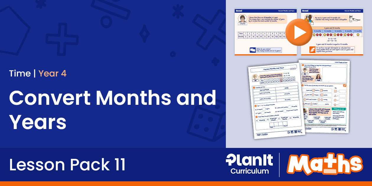 👉 Year 4 Convert Months and Years Teaching Pack