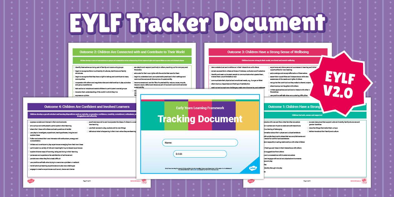 Five Outcomes Of The EYLF - Tracker Document