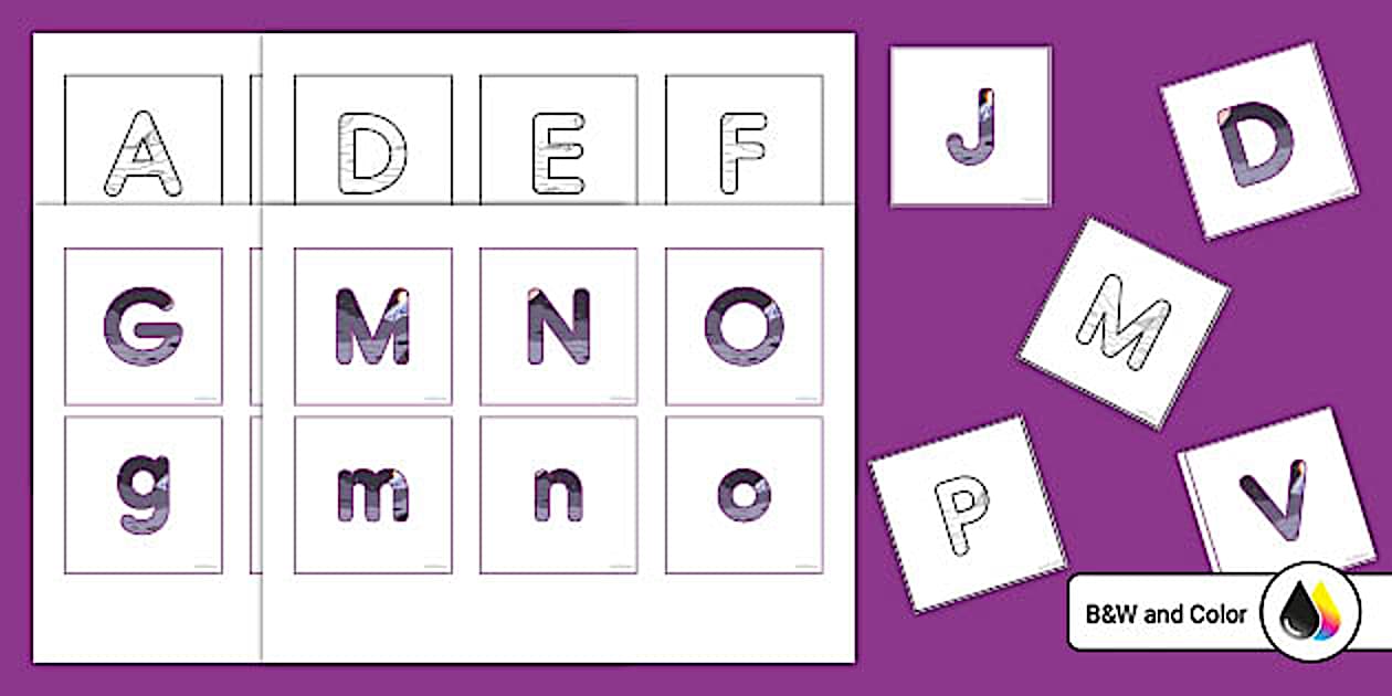 Outer Space Alphabet Uppercase and Lowercase Letter Matching Cards for ...