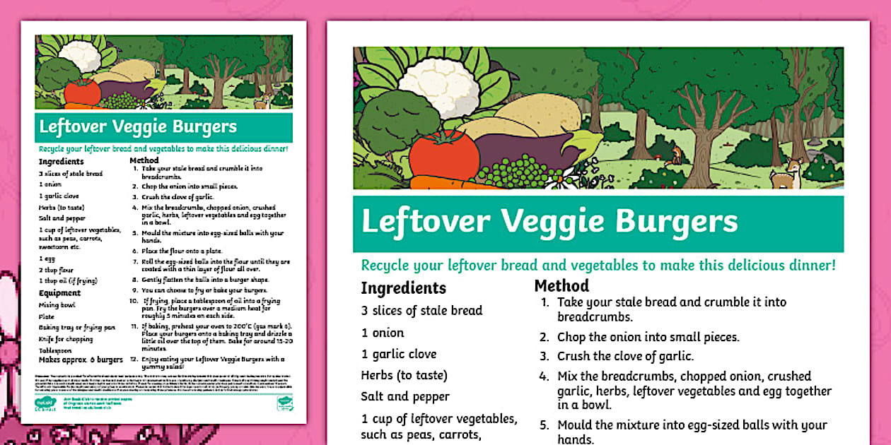 Leftover Veggie Burgers Recipe | The Messy Magpie | Twinkl
