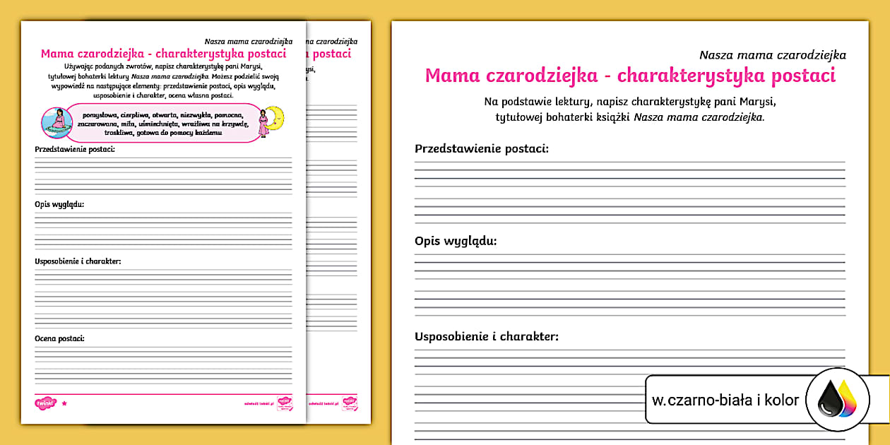 Nasza mama czarodziejka | Charakterystyka postaci - Twinkl