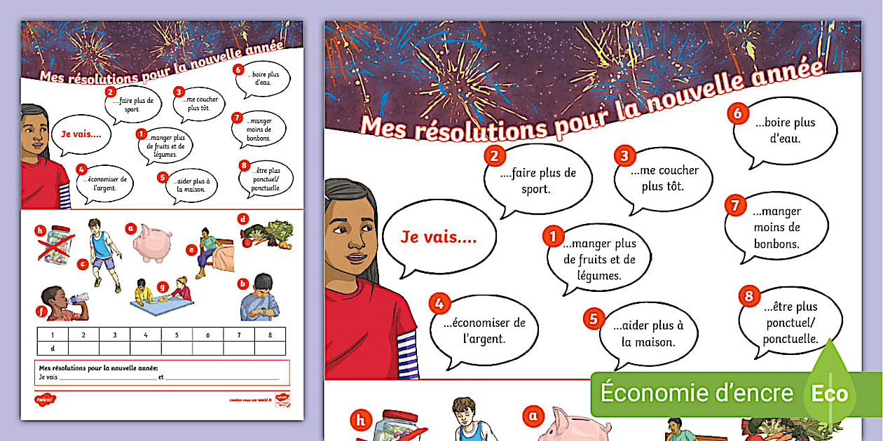 Mes résolutions pour la nouvelle année (Teacher-Made)