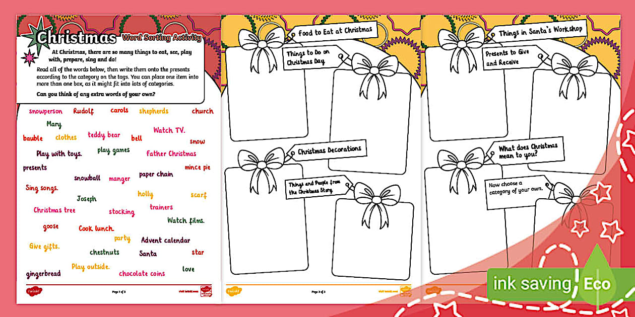 Christmas Words Sorting Activity Ages 5 7 Twinkl christmas-letter-to-santa