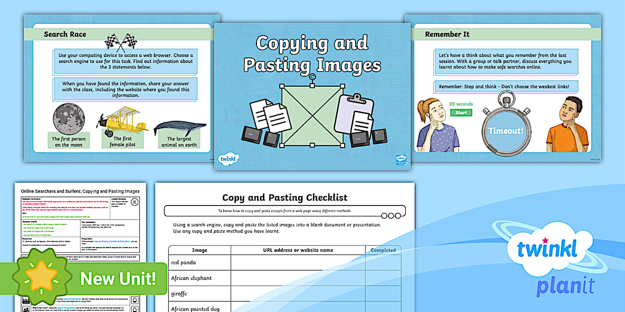 Computing - Copy and Pasting Images -Year 3-Lesson 5 -twinkl