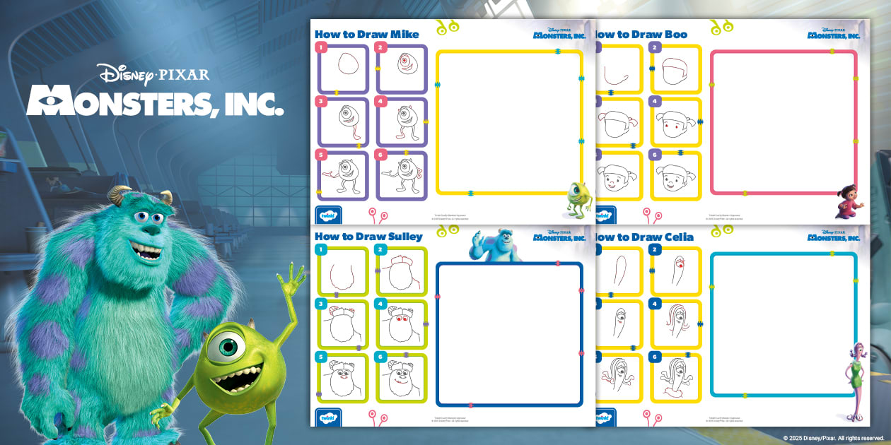 Monsters, Inc.: How to Draw Characters Activity