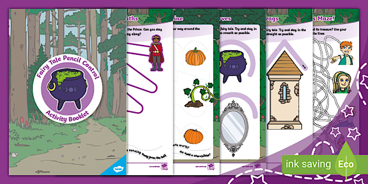 Fairy Tale Pencil Control Activity Booklet