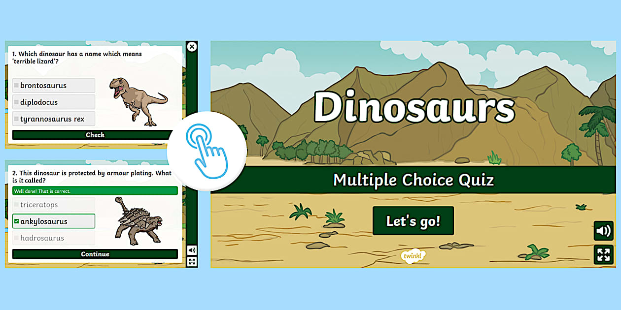 Interactive Dinosaurs Multiple Choice Quiz Twinkl Go