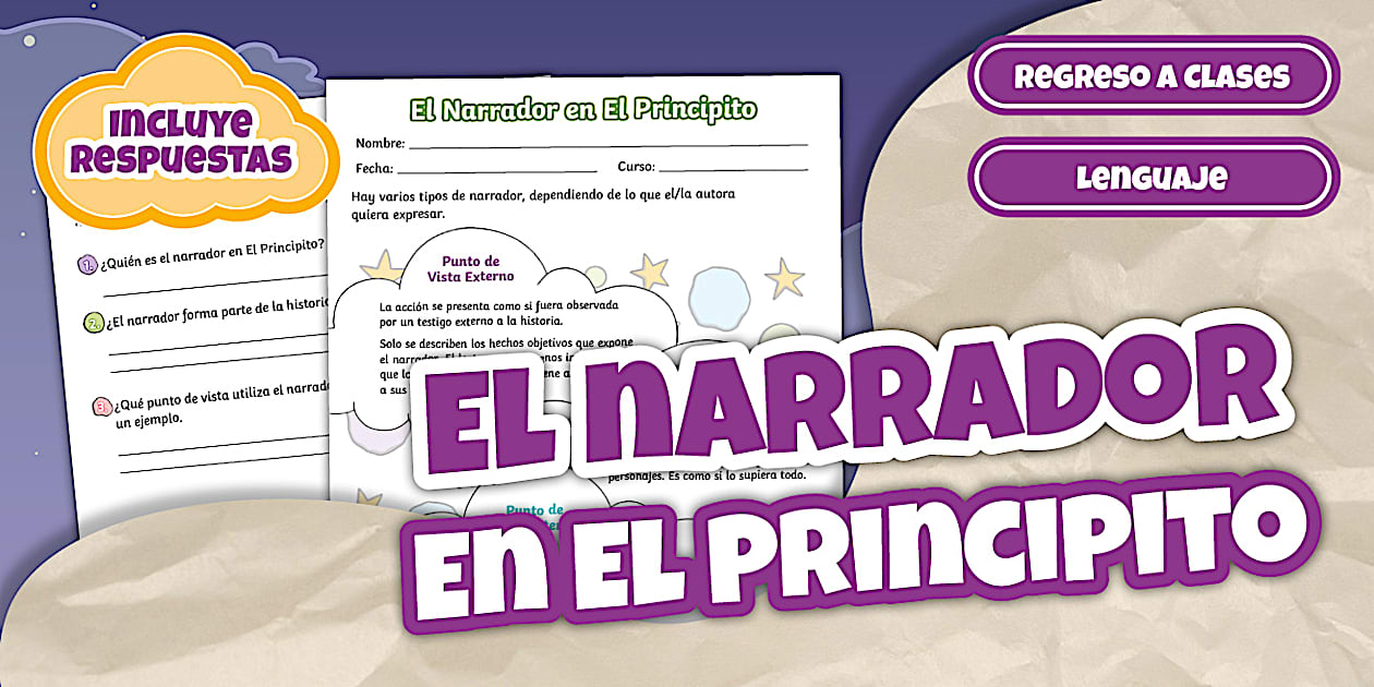 Guía de Trabajo | El Narrador en El Principito | Lenguaje