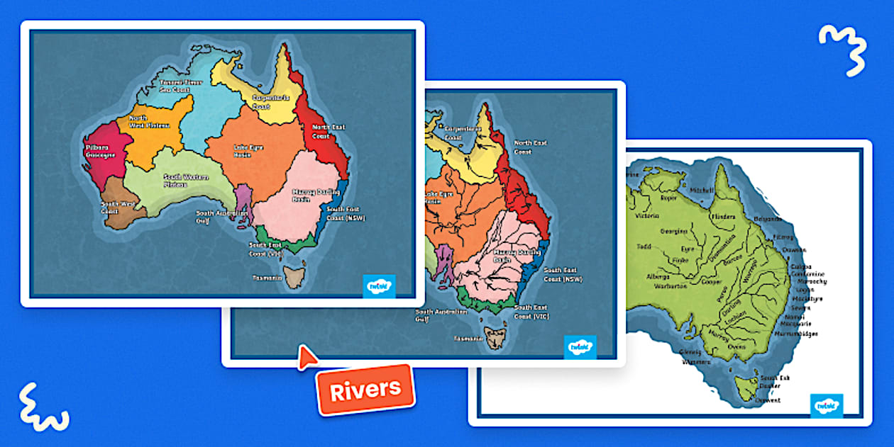 Australian Major Rivers Maps - Rivers of Australia