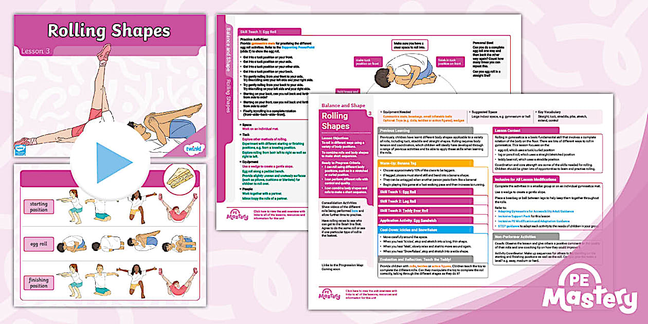 Year 1 Gymnastics Balance and Shape Lesson 3 - Rolling