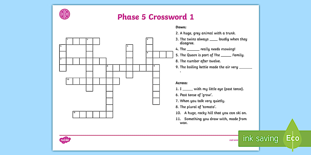Black and White Middle East Phase 5 Number 1 Crossword