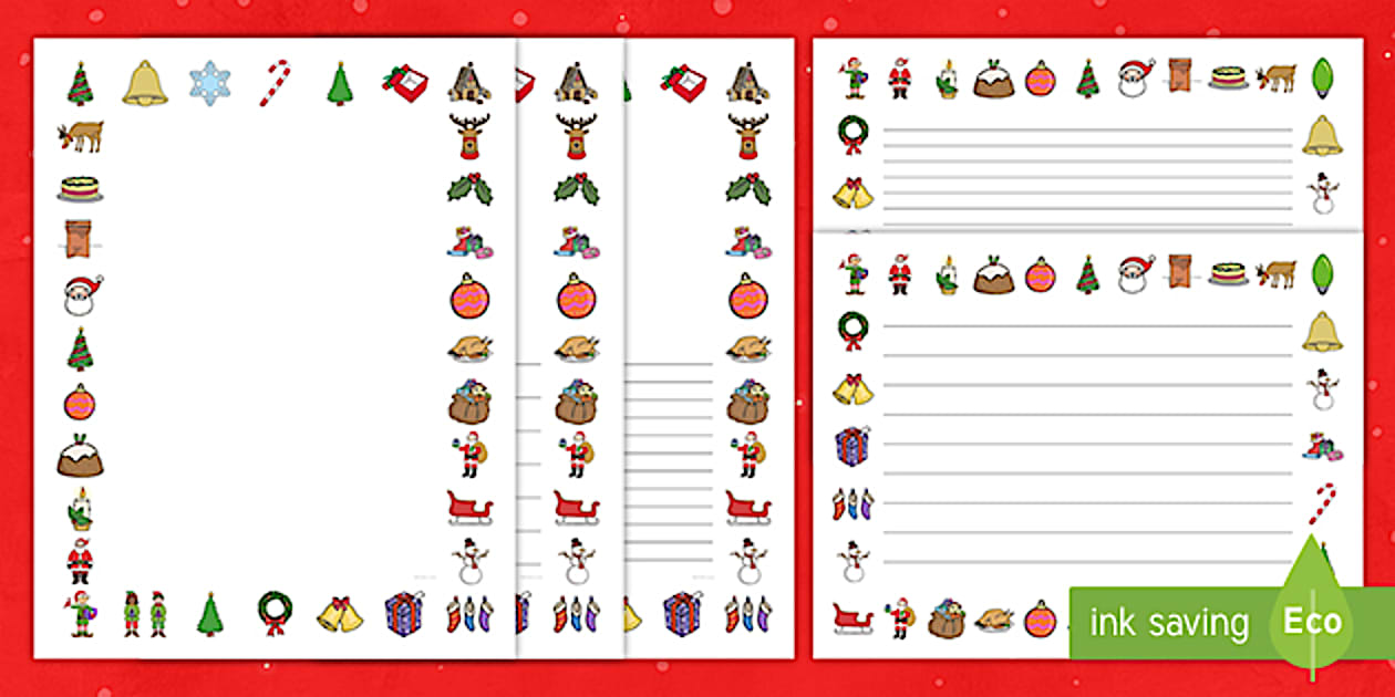 Blank and Lined Christmas Page Borders | Twinkl USA - Twinkl