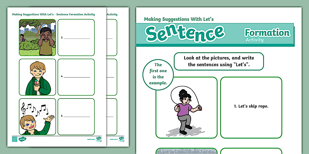 Making Suggestions With Let's | Sentence Formation Activity