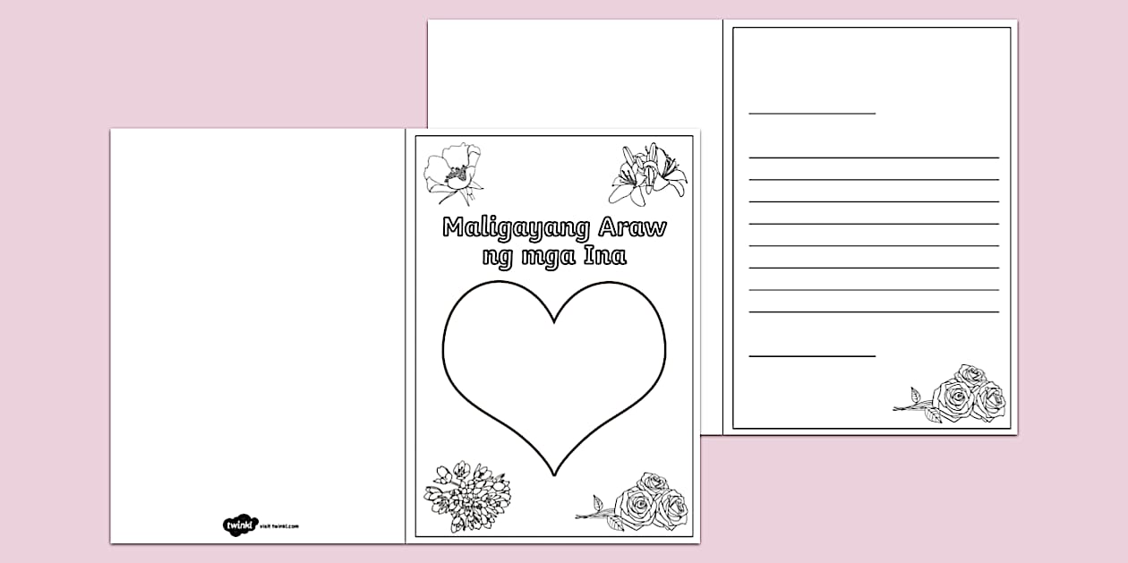 Maligayang Araw ng mga Ina Card Template - Mother's Day - Twinkl