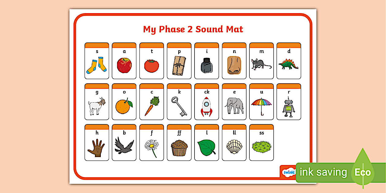Phase 2 Sound Mat Phase 2 Sounds KS1 Teacher made resource