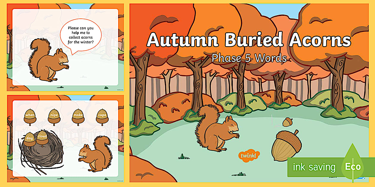 Autumn Buried Acorns Phase 5 Words PowerPoint