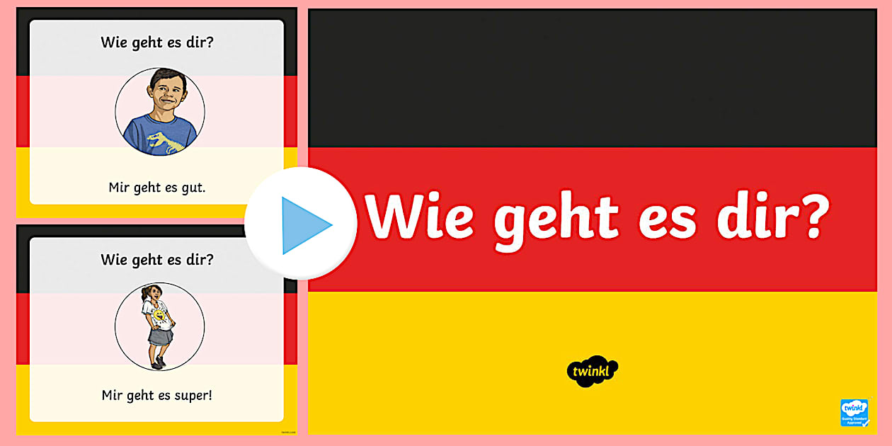 How Are You? Basic German Phrases PowerPoint (teacher made)